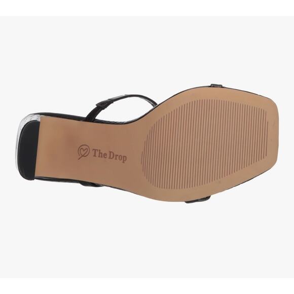 The Drop Women's Avery Square Toe Two Strap High Heeled Sandal, Black, Size 9 - Picture 4 of 7